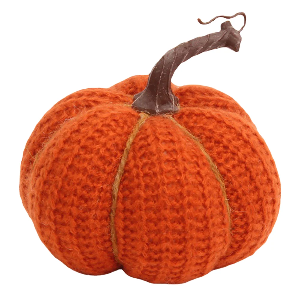 Home Desktop Thanksgiving Prop, Pumpkin Patchwork Knitted Ornament