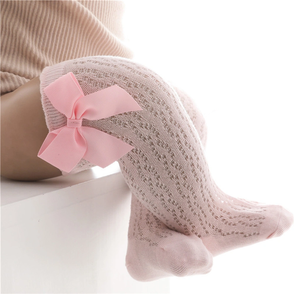 Baby Girls Long Socks, Elastic Bow Hollowed Soft Lightweight Socks