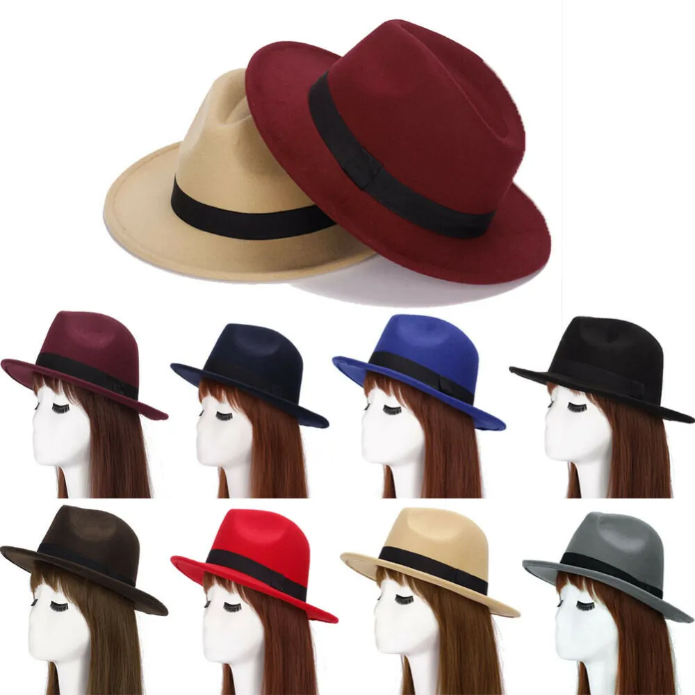 Adult Unisex Jazz Hats, Color Block Retro Disco Funky Fedora Hats