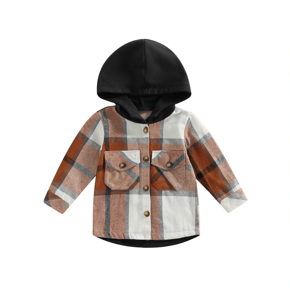 Little Boys Shirt Coat, Autumn Toddlers Plaid Long Sleeve Tops