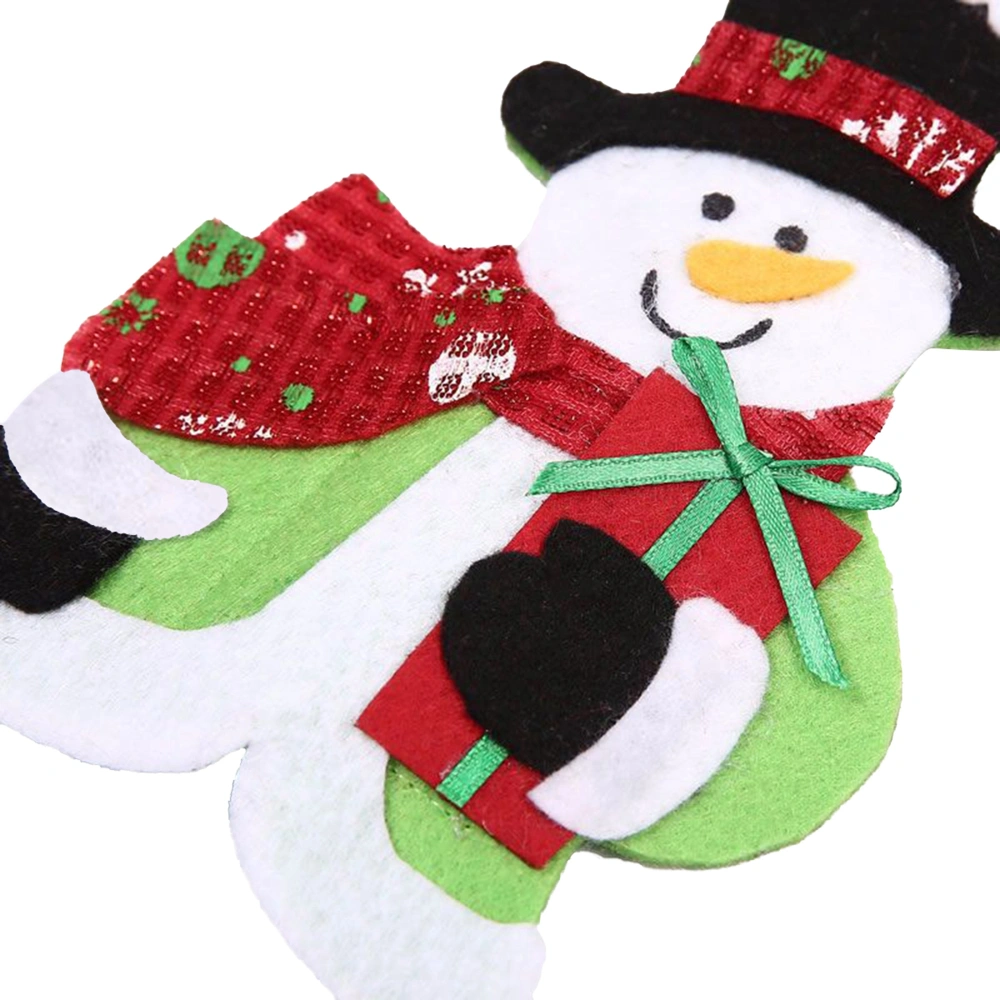 Christmas Tableware Bags, Xmas Santa Claus/Snowman Cutlery Holder