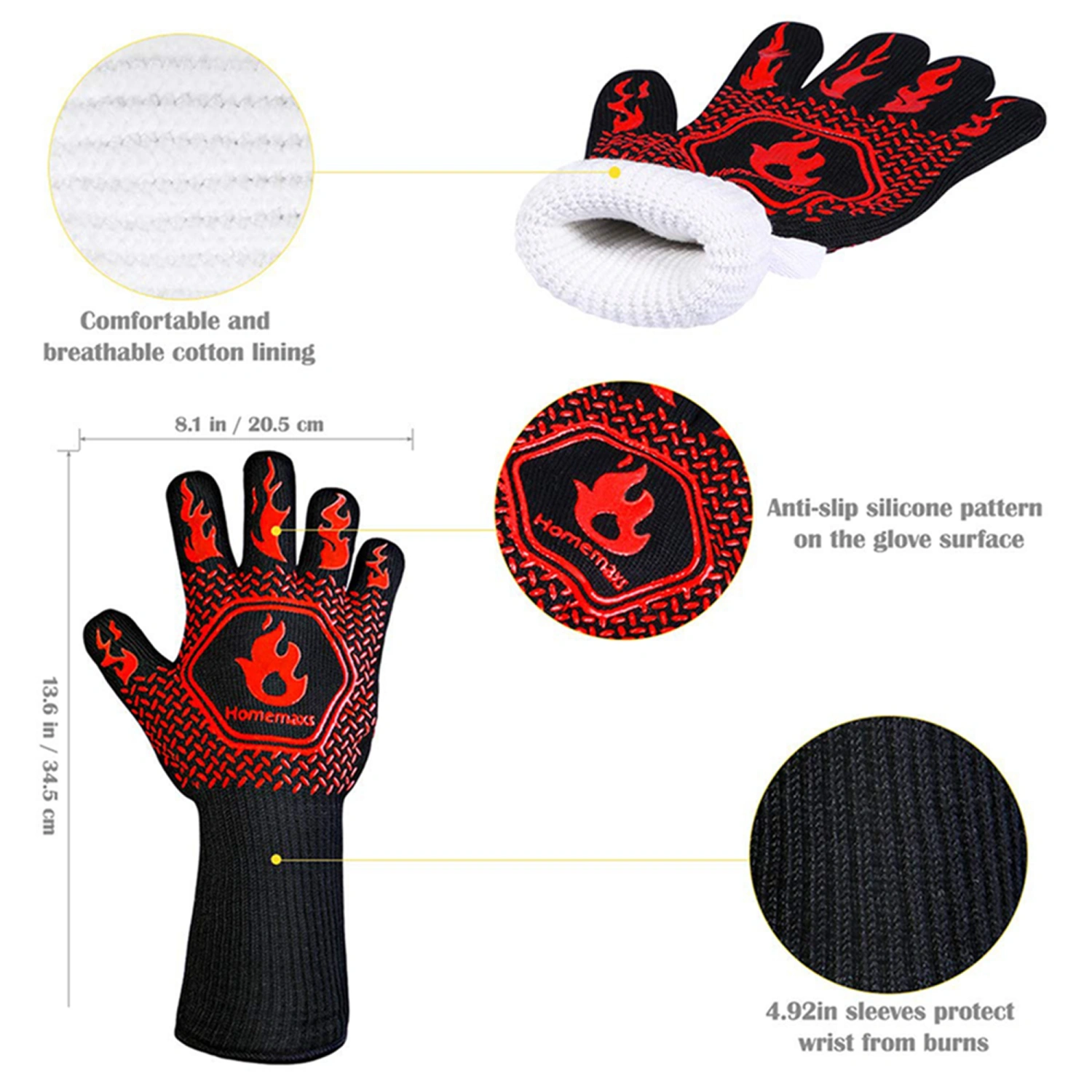 High-Temperature Resistant Gloves Fire-Retardant Anti-Scald Gloves