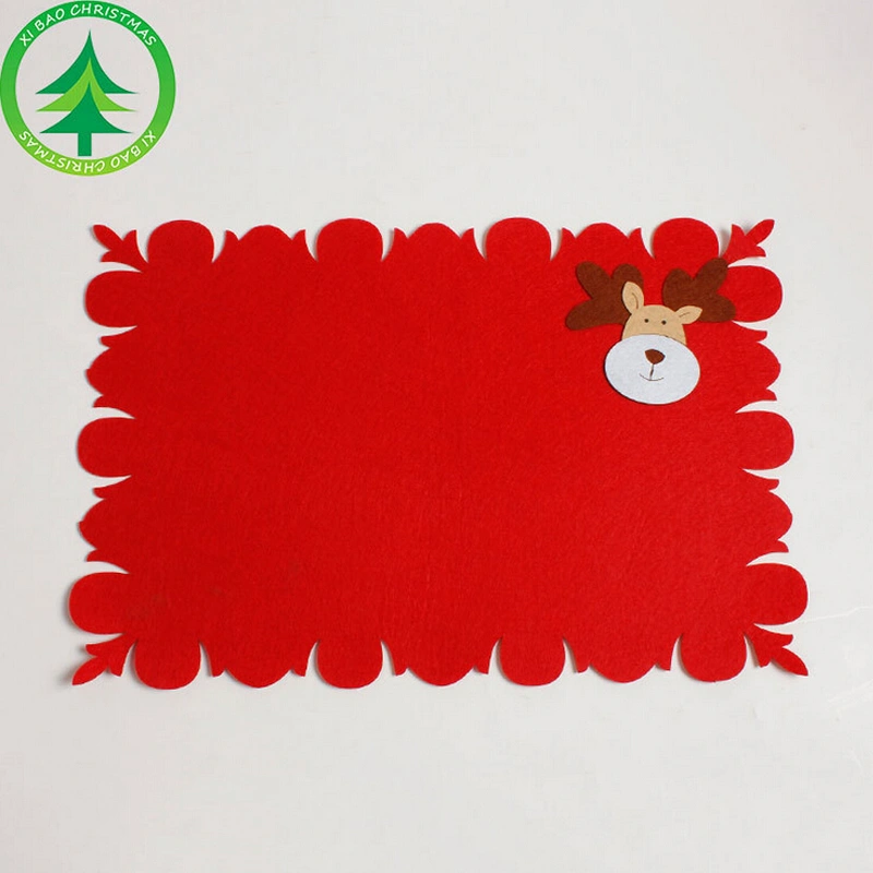 Christmas Table Mats, Festive Pattern Irregular Edge Xmas Place Mats