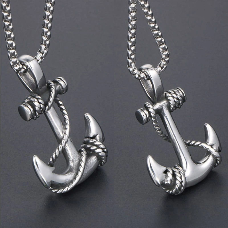 Adults Necklace, Boat Anchor Necklace Titanium Steel Collarbone Chain