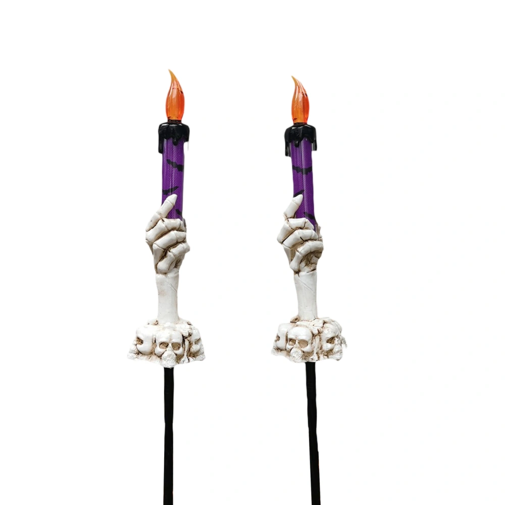 Halloween Pathway Lights Skeleton Candlestick Lights Yard Stakes