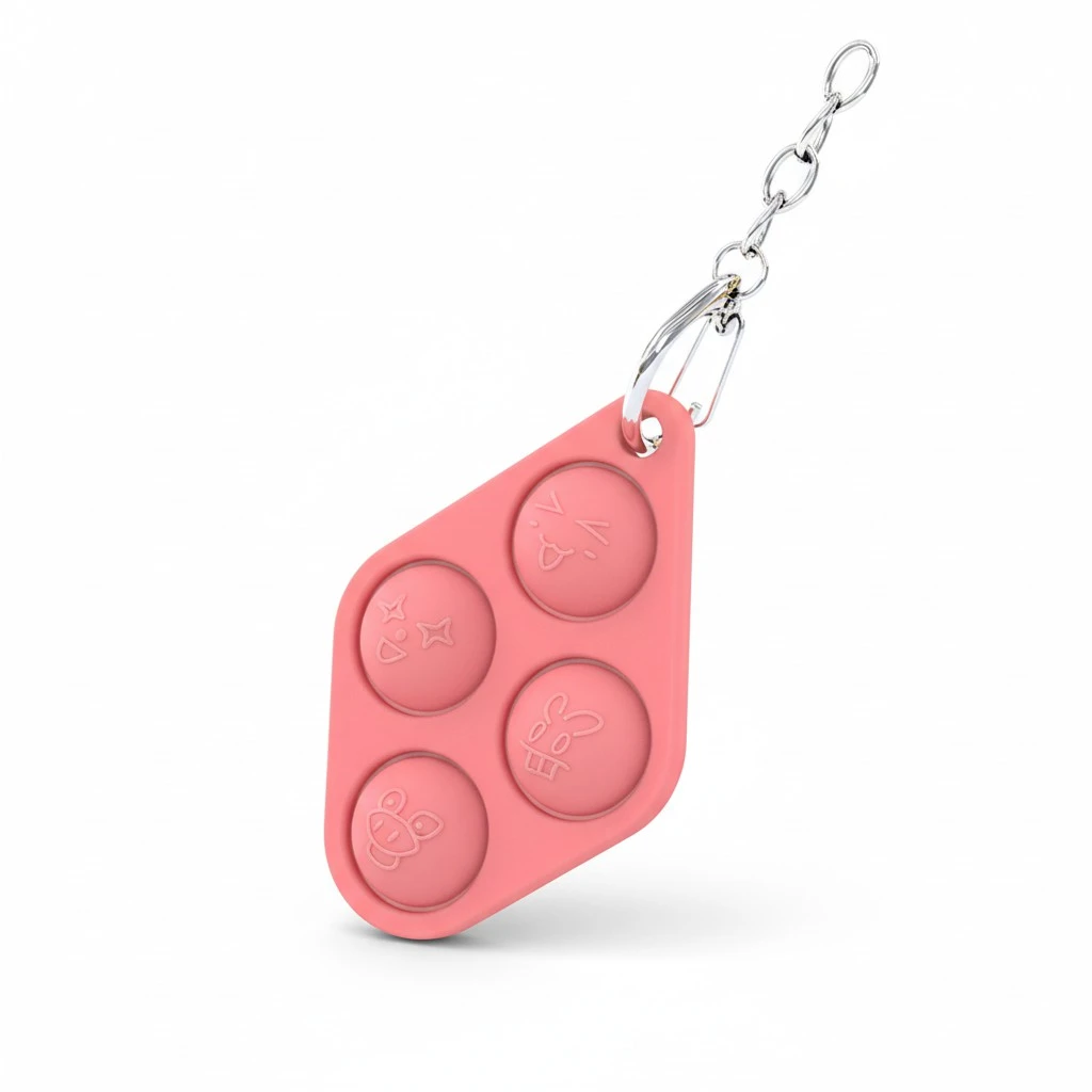 Simple Dimple Fidget Toy, Geometric Pop Bubble Sensory Toy Keychain