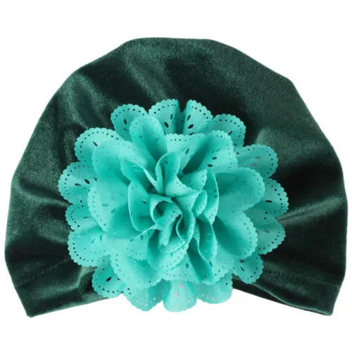 Baby Pleated Floral Protective Relaxed Breathable Fall Warm Cap