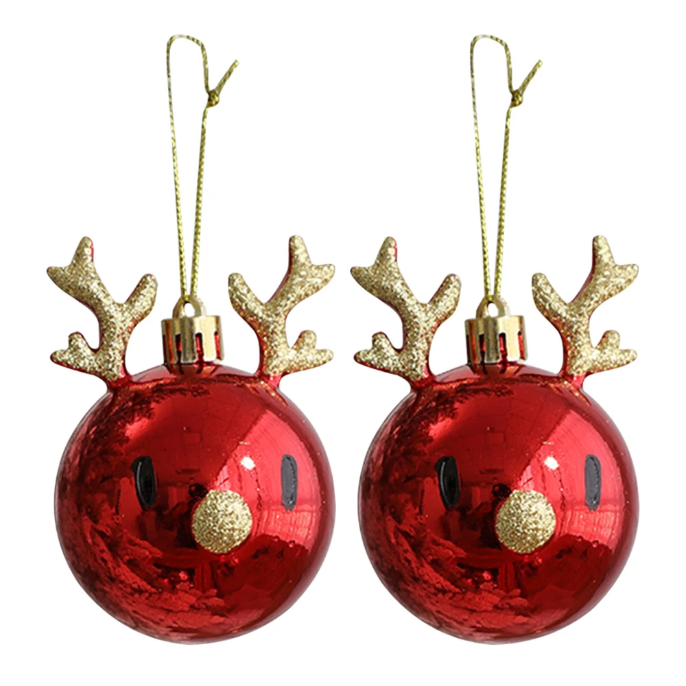 Christmas Tree Decorative Balls, Cartoon Elk Shape Hanging Ornaments