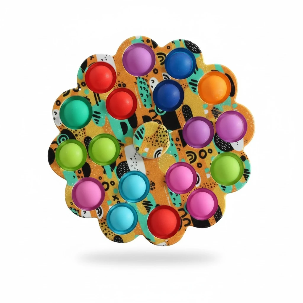 Push Pop Fidget Spinners, Abstract Spinning Bubble Sensory Hand Toys