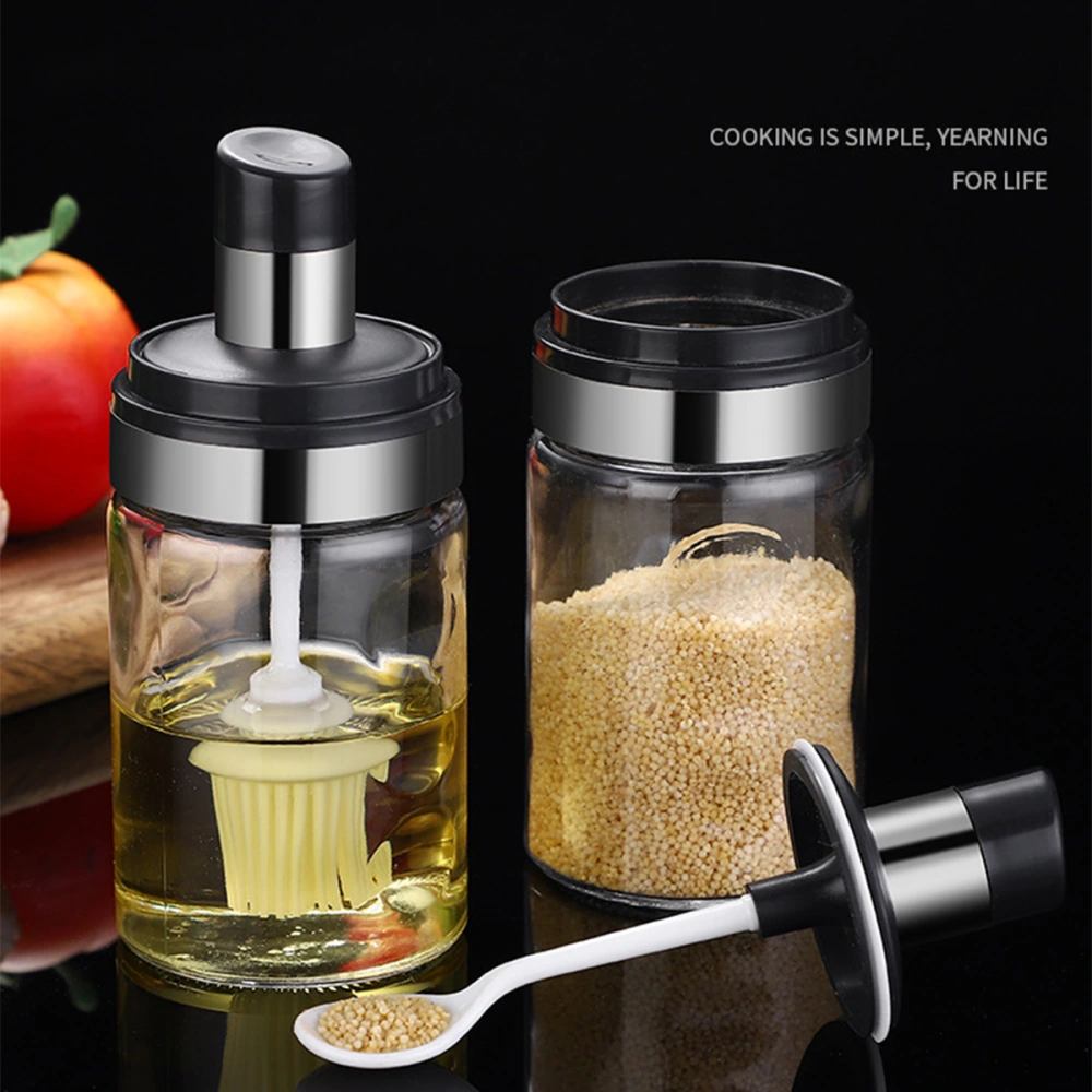 Household Kitchen Transparent Spice Containers Bottles with Spoon Lid