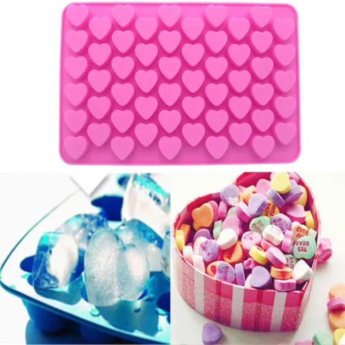 Kitchen DIY Heart Shape Silicone Muffin Baking Mold 55 Compartments