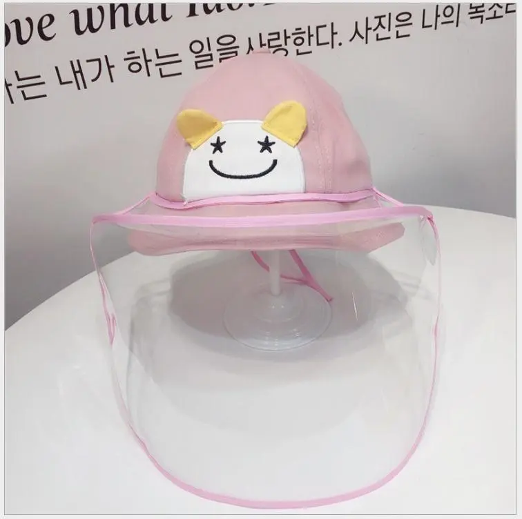 Children's Cap Anti-Droplet Transparent Safety Cover Animal Design Fisherman Hat