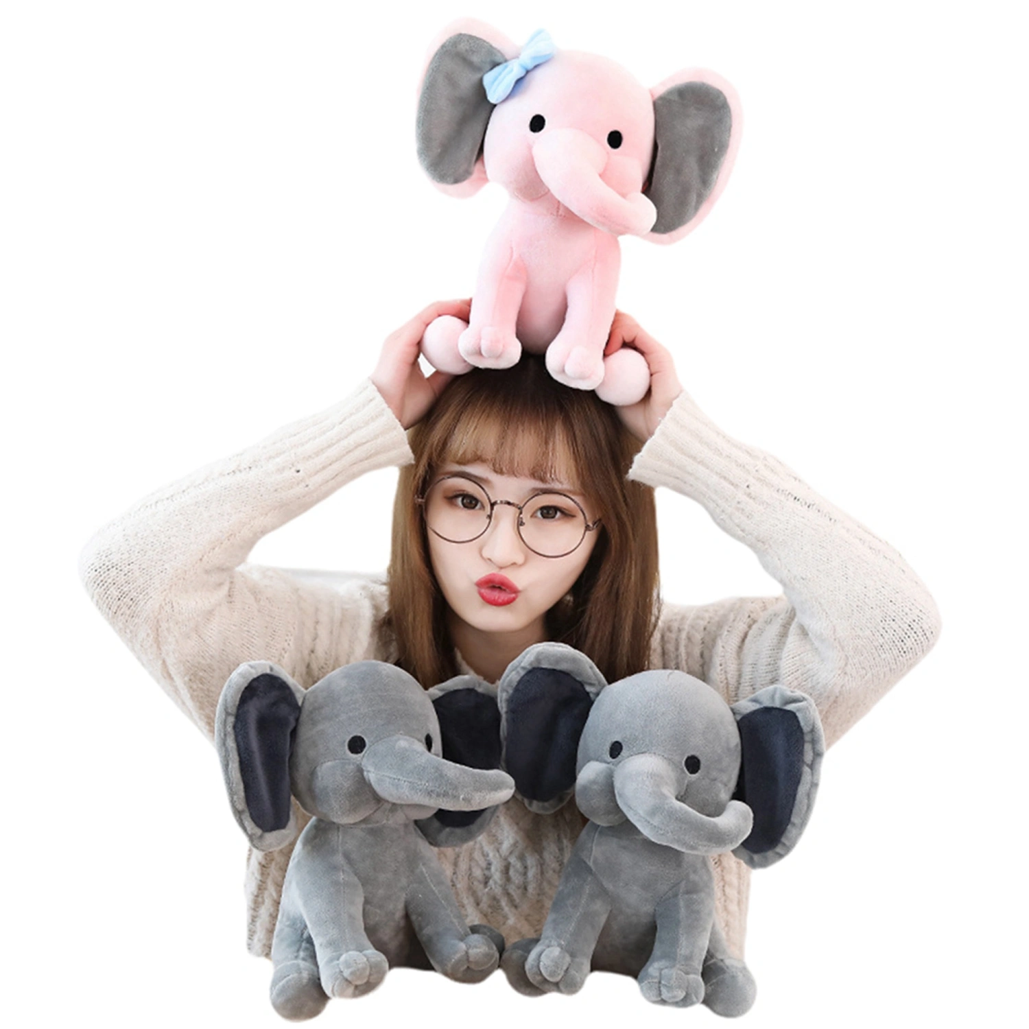 Elephant Stuffed Animal, Cute Elephant Plush Doll for Kids Toddlers