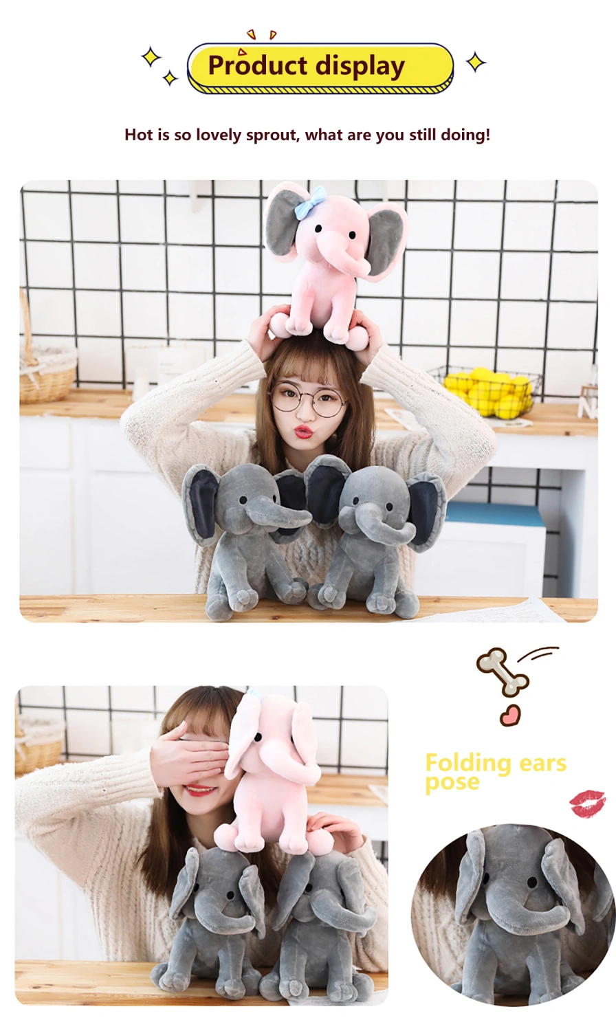 Elephant Stuffed Animal, Cute Elephant Plush Doll for Kids Toddlers