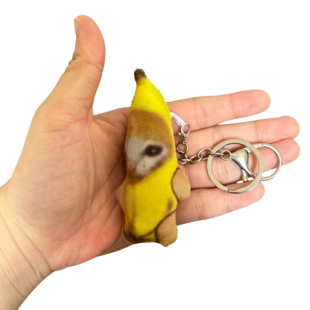 Crying Cat Keychain, Funny and Cute Banana Cat Doll Keychain