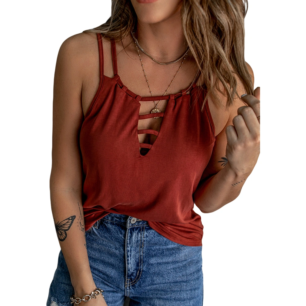 Women's Sling Tank Tops, Sleeveless Hollow Out Loose Summer Camisole