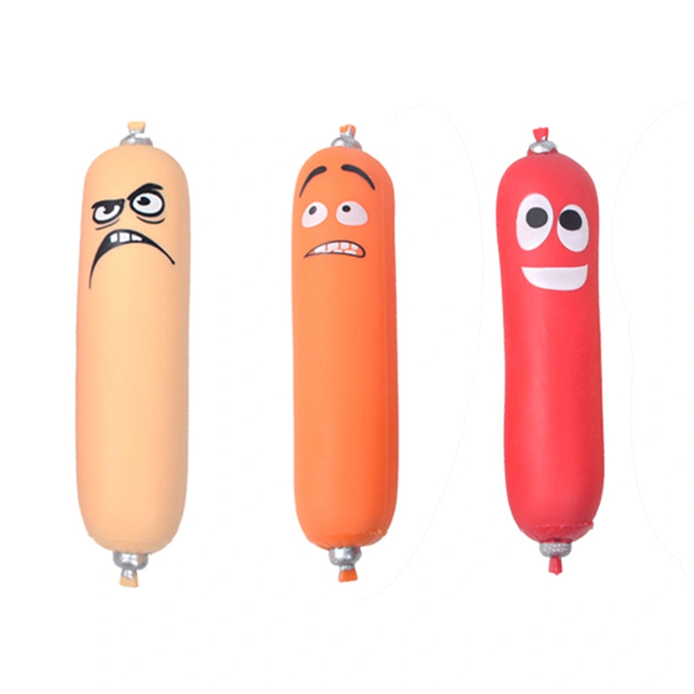 3Pcs Hot Dog Squeeze Toy with Memory Sand, Funny Emoticons Tool