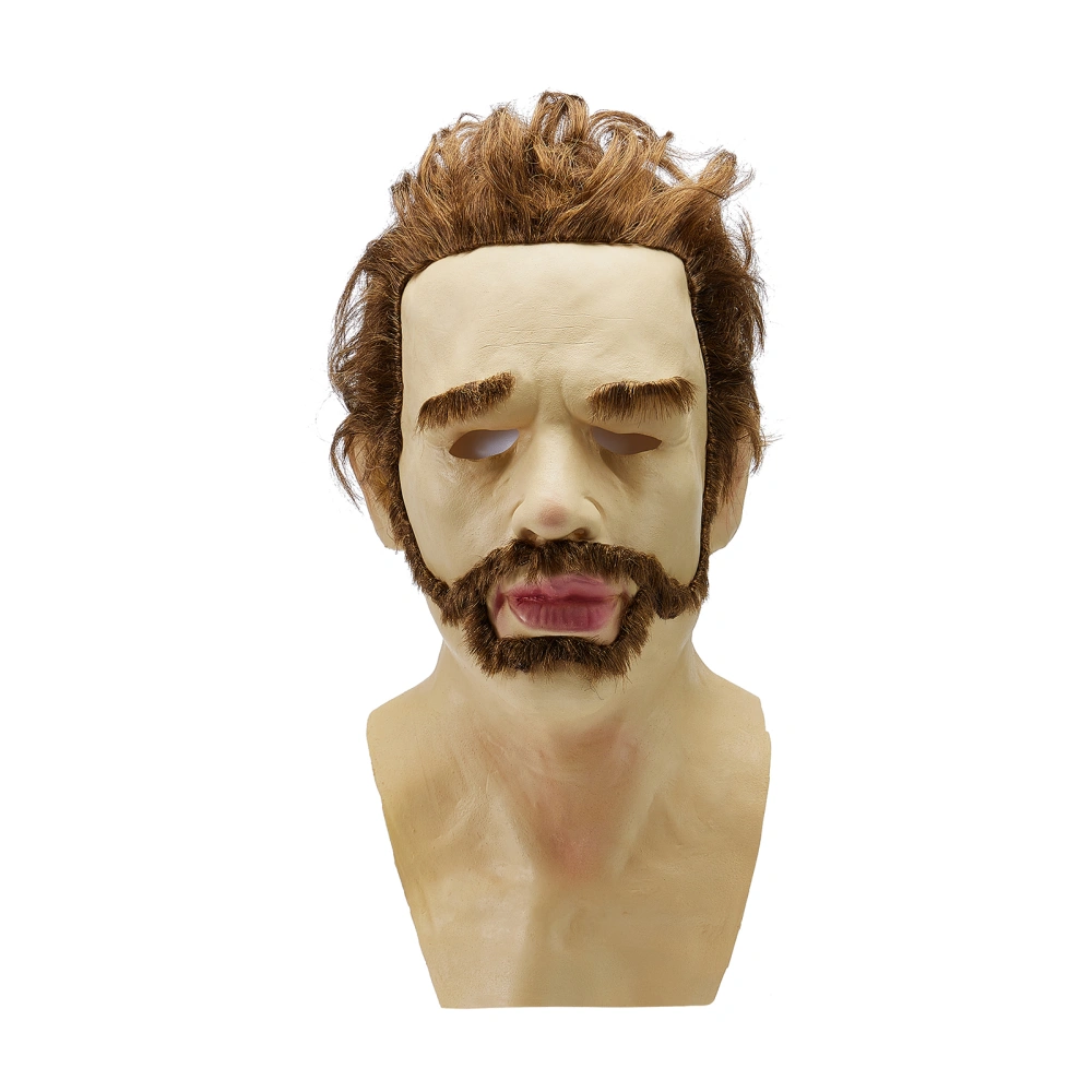 Halloween Facewear, Short Hair Bearded Youngster Latex Headgear