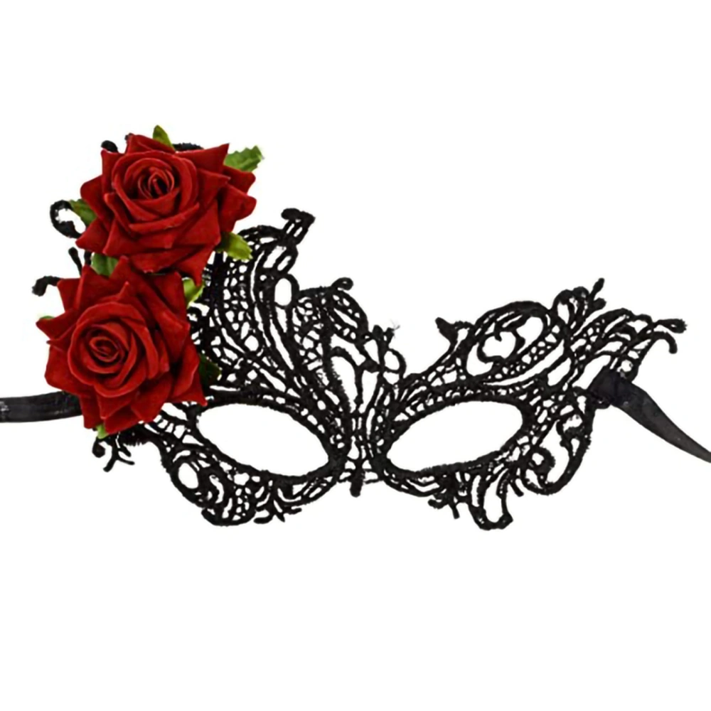 Face Protector Party Blindfold Lace Velvet Rose Masquerade Eye Cover