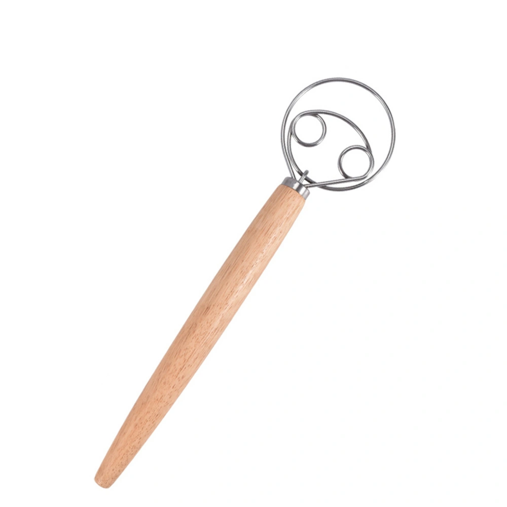 Coil Stirrer with Oak Handle Thick Stainless Steel Simple Design Baking Tool