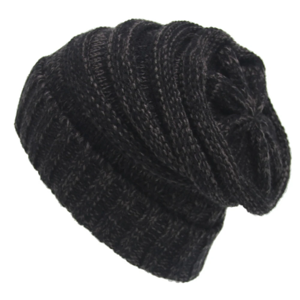 Unisex Knit Beanie Cap, Oversized Thick Hat, Hip-hop Warm Hat