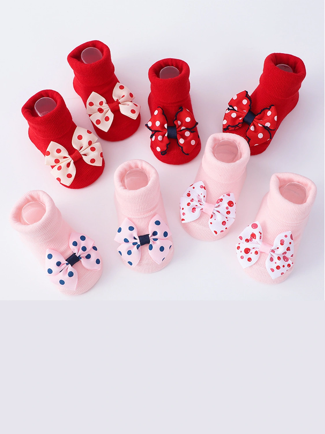 Baby Socks for Toddler Dot Print Bowknot Princess Socks with Headband