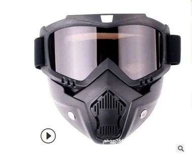 Adult Removable Motorcycle Goggles, Snowboard Ski Snowmobile Helmets Glasses