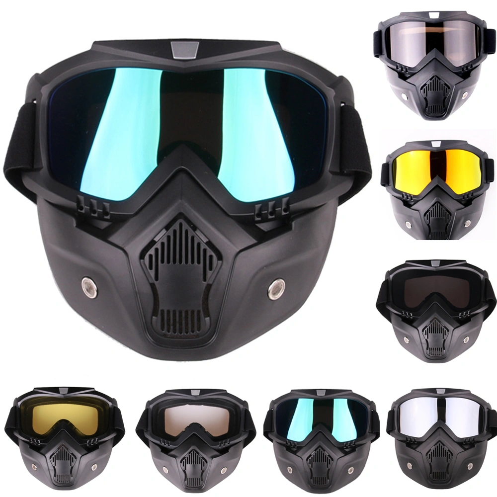 Adult Removable Motorcycle Goggles, Snowboard Ski Snowmobile Helmets Glasses