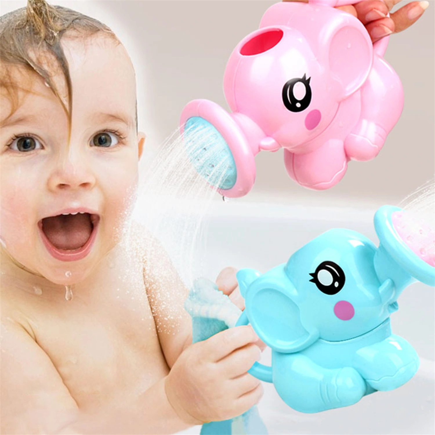 Toddler Baby Bath Toys, Cartoon Elephant Shape Shower Kettle 