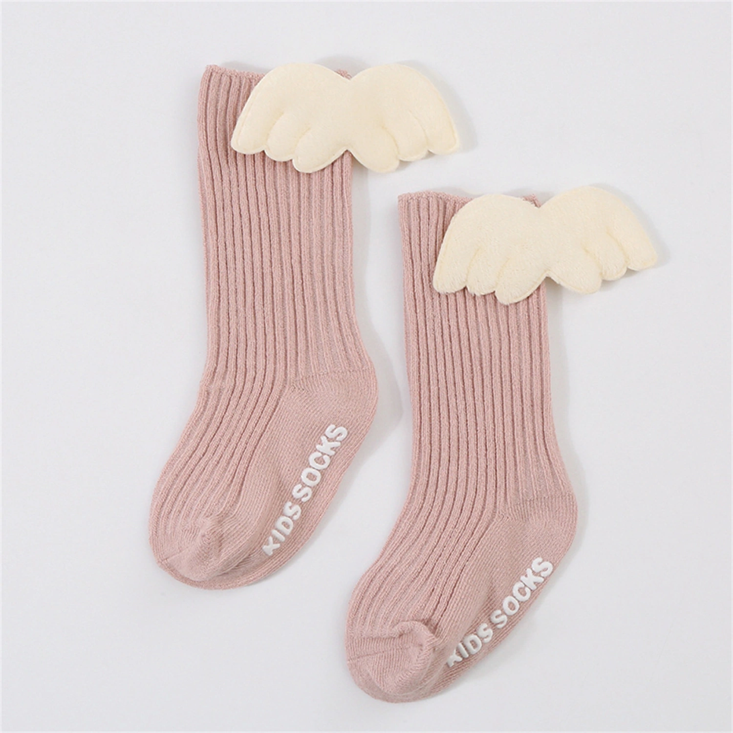 Baby Knee High Socks, Angel Wings Letter Print Soft Long Stockings
