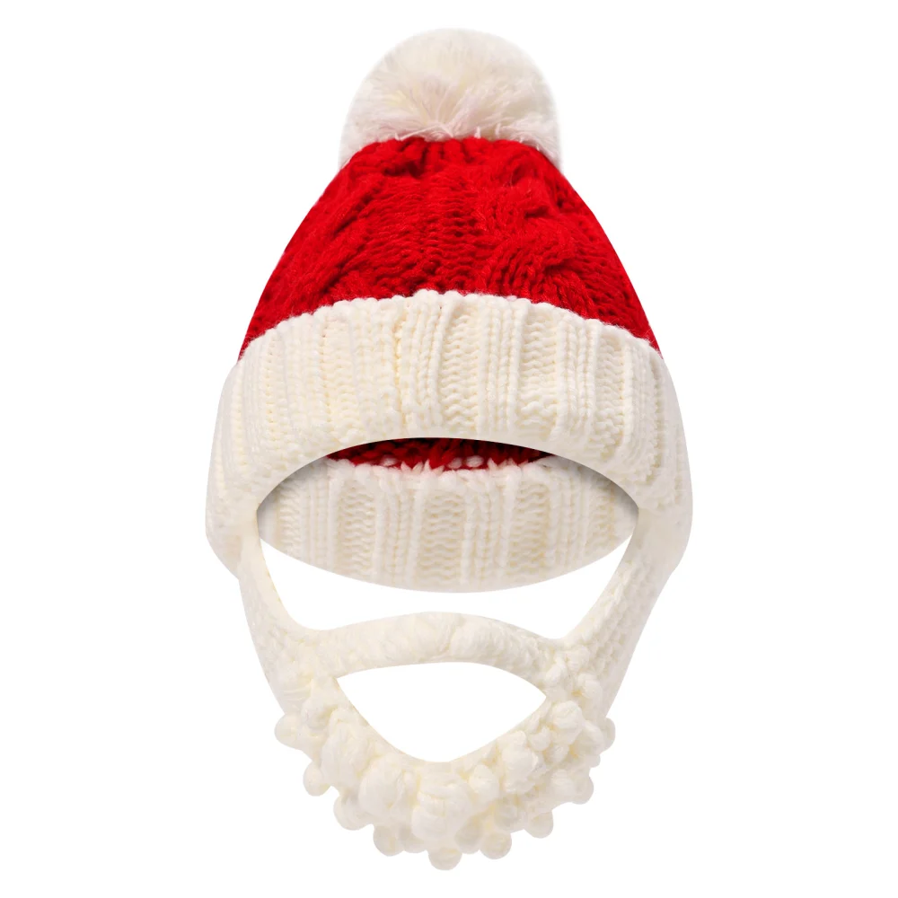 Parent-child Christmas Hats Winter Beanie Santa Claus Hat with Beard