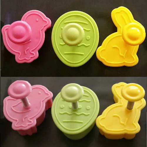 4PCS Cookie Molds, Bird/Egg/Rabbit/Butterfly Non-Stick Cookie Mold