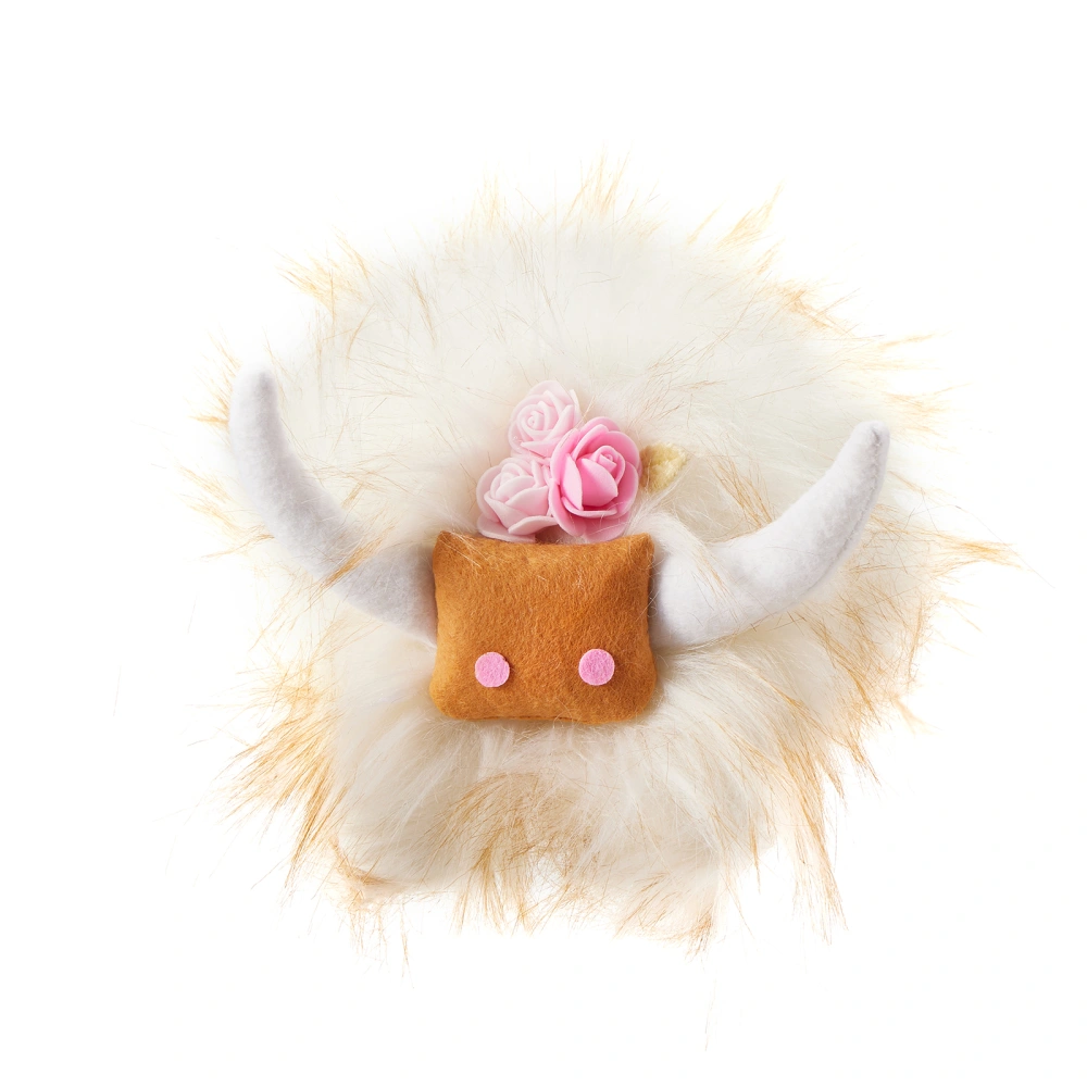 Highland Cow Stuffed Animals, Cute Highland Cow Gnomes with Flowers