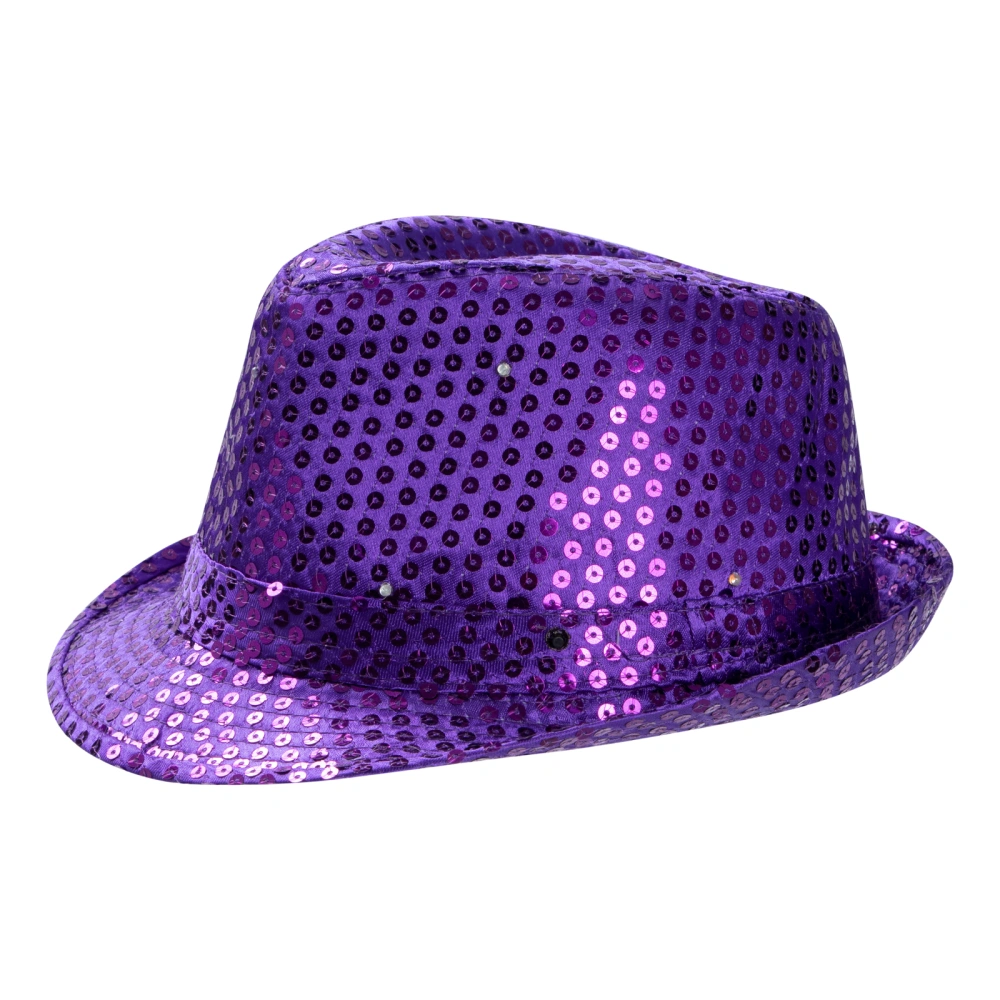 LED Light-Up Jazz Hats, Sequin Glamorous Flashing Fedora Hats