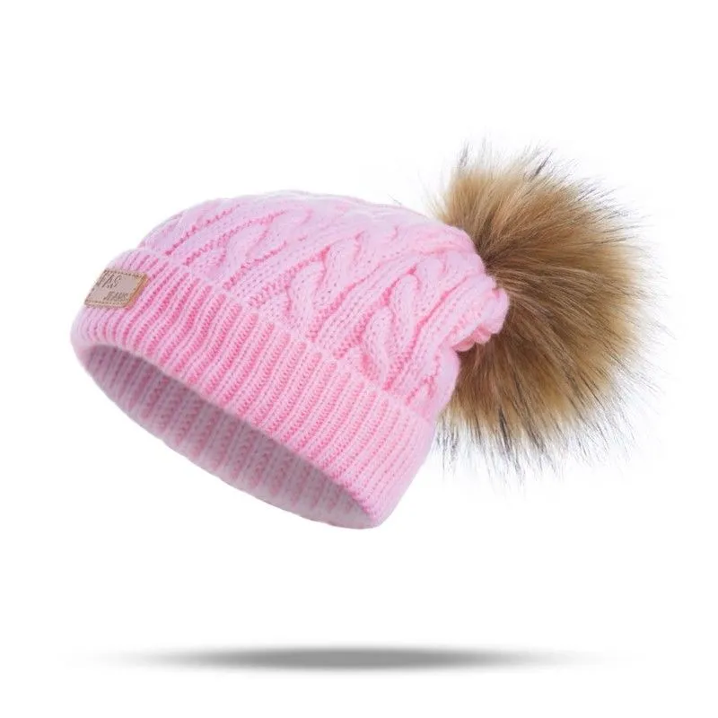 Children's Warm Beanie Cap Casual Outdoor Winter Ski Knitted Hat
