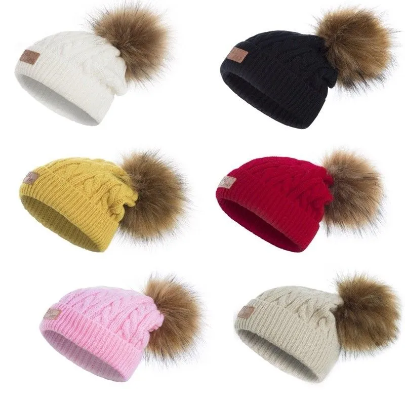 Children's Warm Beanie Cap Casual Outdoor Winter Ski Knitted Hat