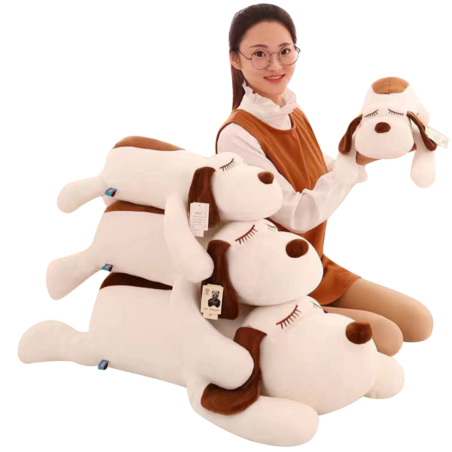 Cartoon Dog Shape Plush Toy, Soft Stuffed Animal Doll Throw Pillow