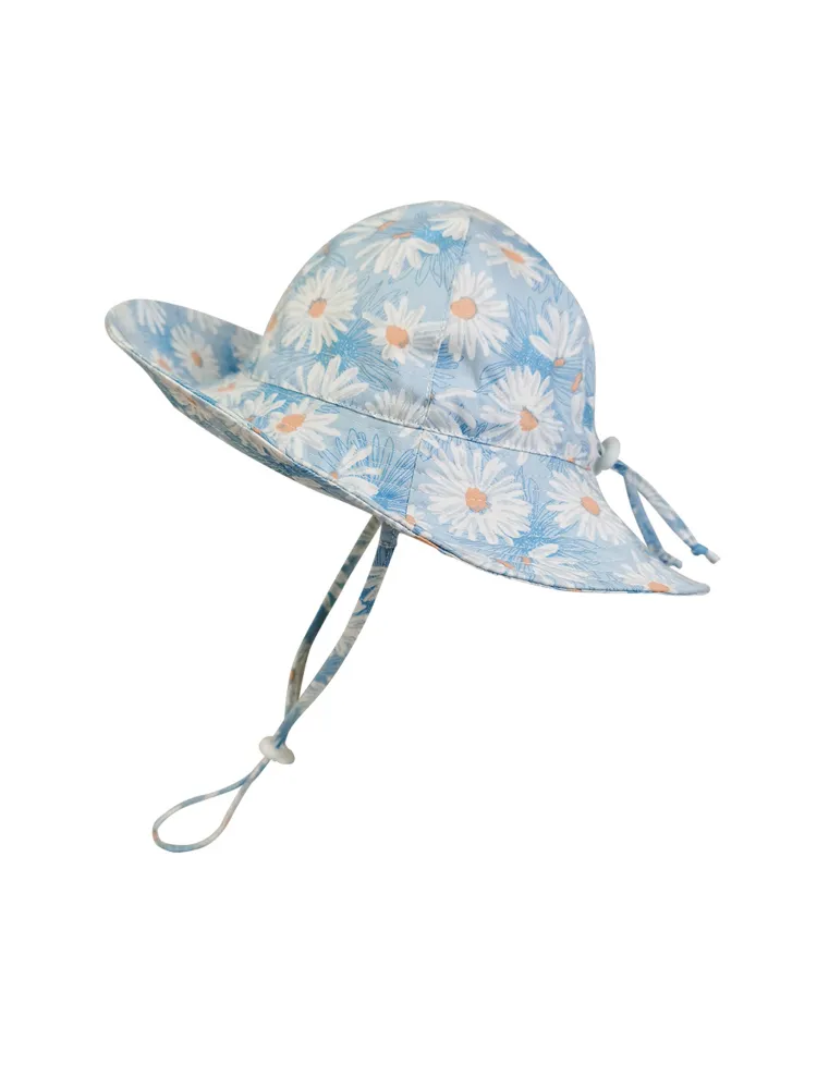 Baby Girl Bucket Hat Daisy Print Sun-Resistant Fisherman Cap