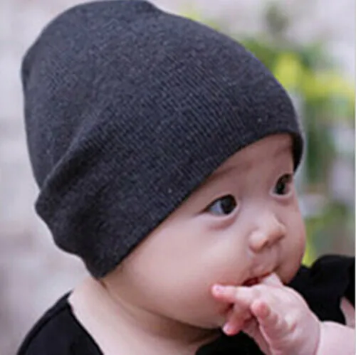 Baby Unisex Beanie Hat Soft Cute Cotton Cap Winter Warm Solid Cap