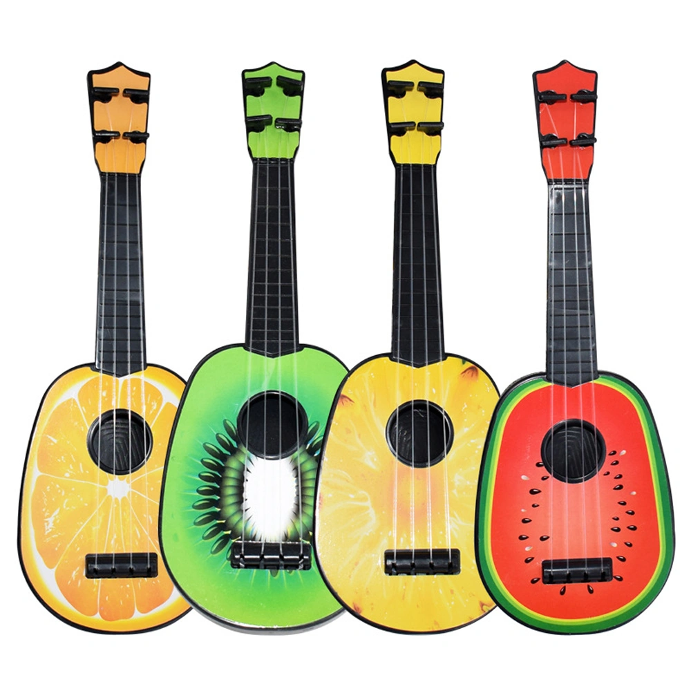 Kids Small Guitar Educational Toy, Beginner Colorful Fruit Print Guitar Toy