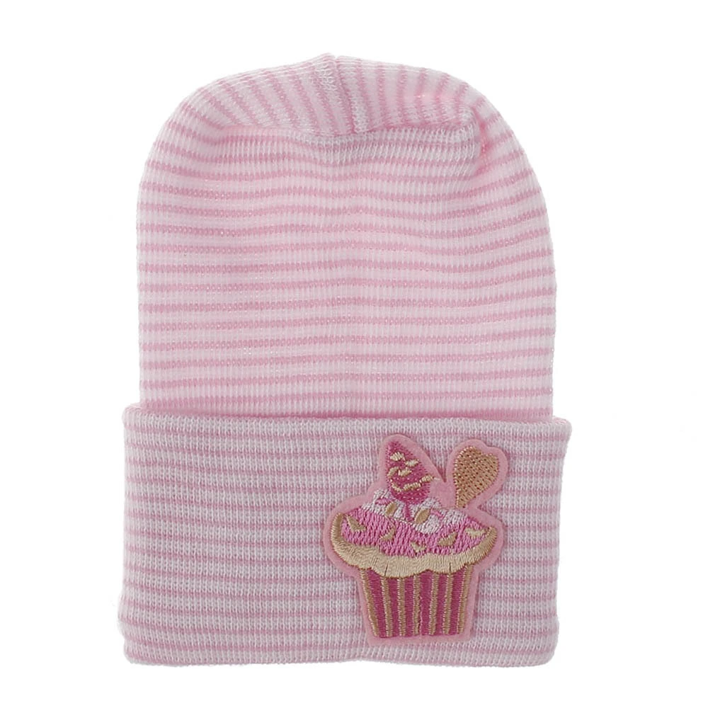 Baby Hat Embroidered Pattern Decoration Knitted Skin Friendly Soft Warm Cap