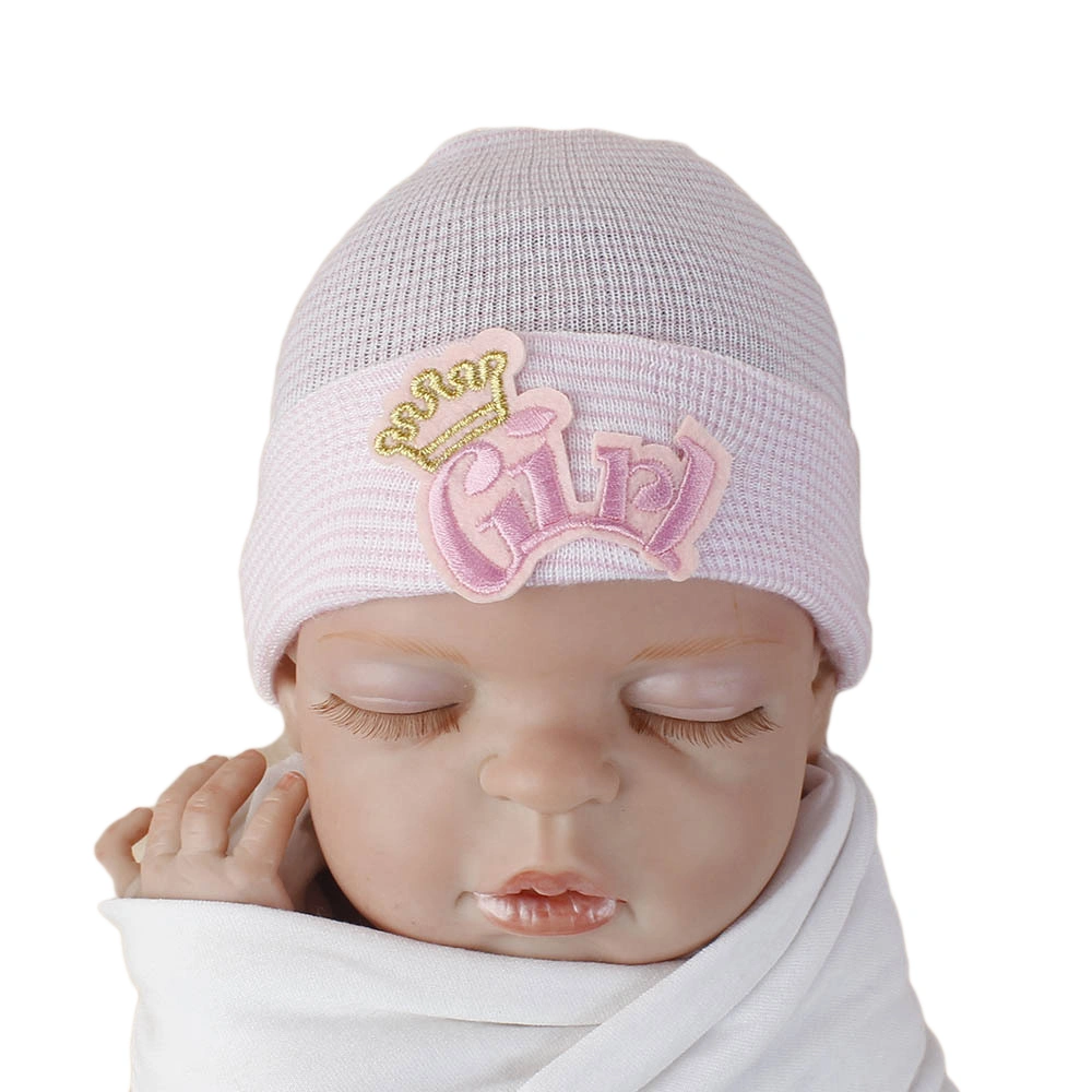 Baby Hat Embroidered Pattern Decoration Knitted Skin Friendly Soft Warm Cap