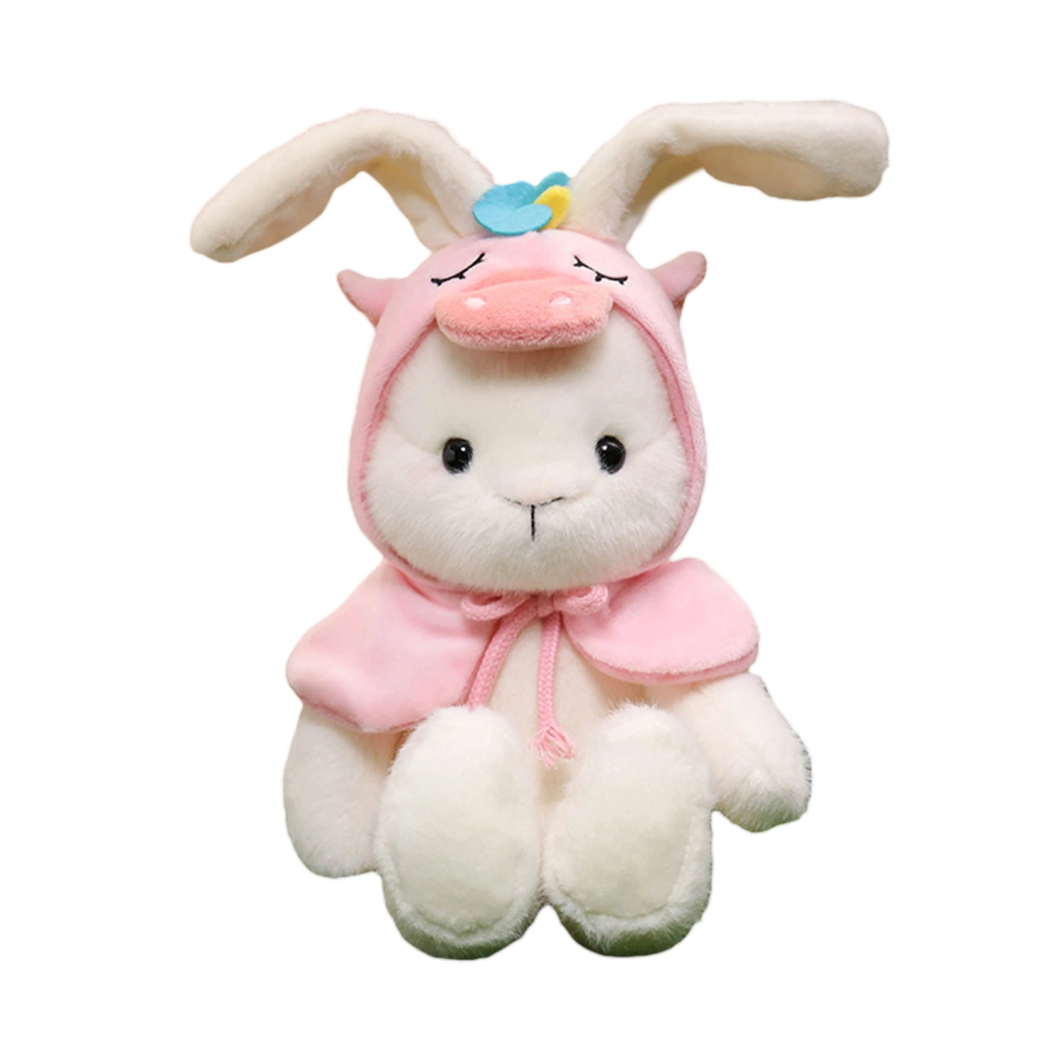Plush Folded Ears Bunny Toys Cute Soft Stuffed Animal Throw Pillow 