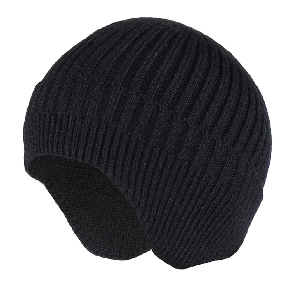 Earmuffs Hat, Solid Color Thermal Knitted Cap for Men and Women