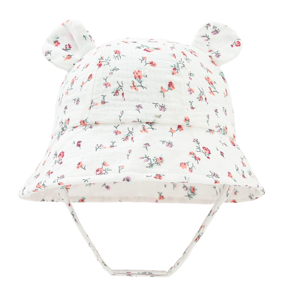 Toddler Sun Bucket Hat Wide Brim Floral/Heart/Rainbow Print Beach Hat