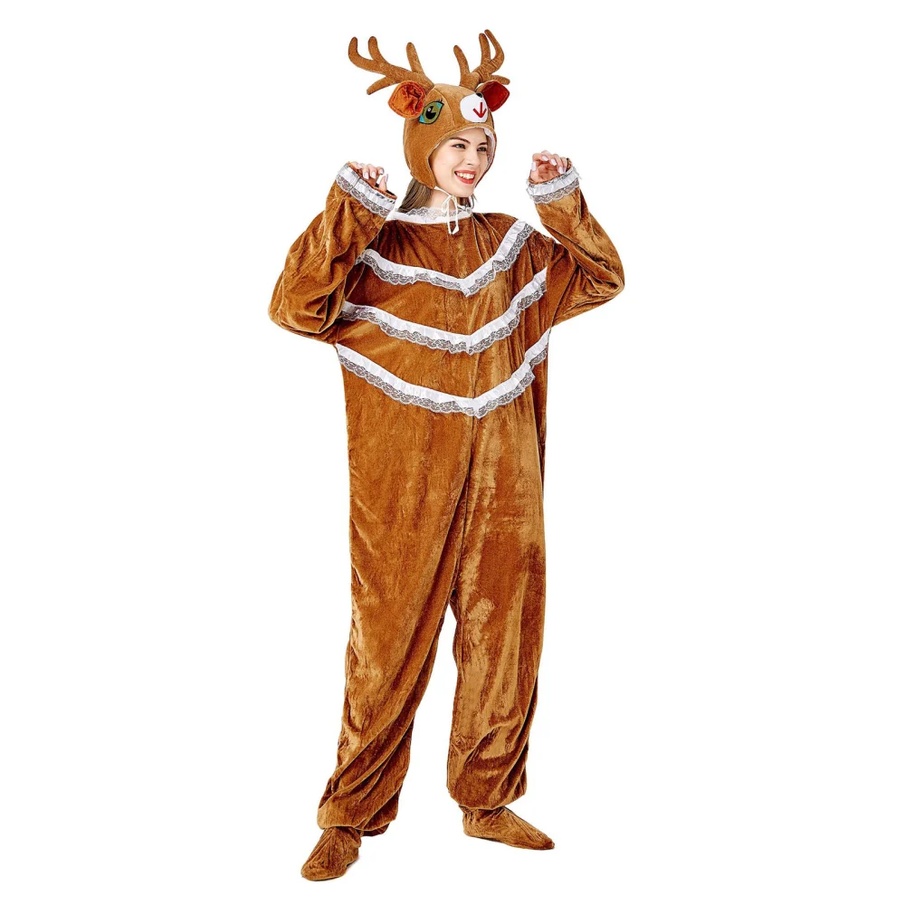 Halloween Animal Costume Kangaroo Mantis Elk Jumpsuit Plush Pajamas