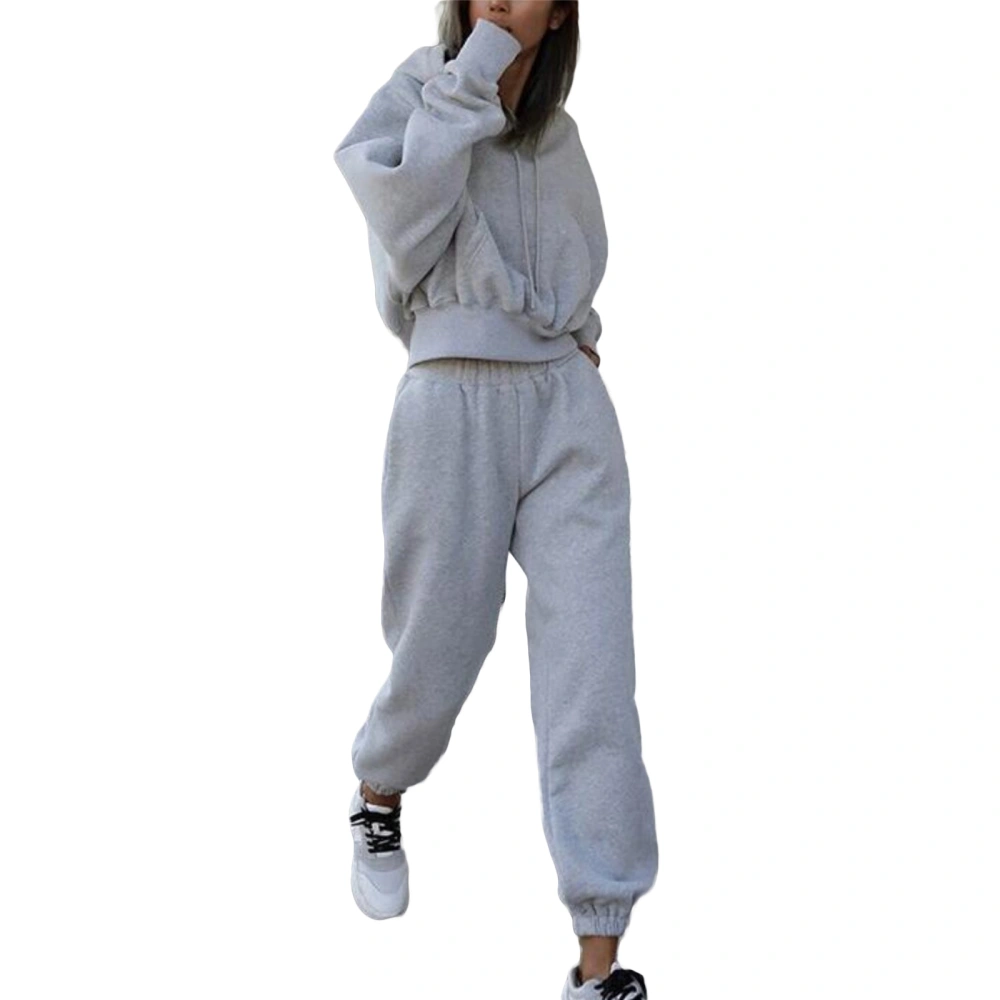 Women's Long Pants Suits, Long Sleeve Hooded Pullover + Pants Set