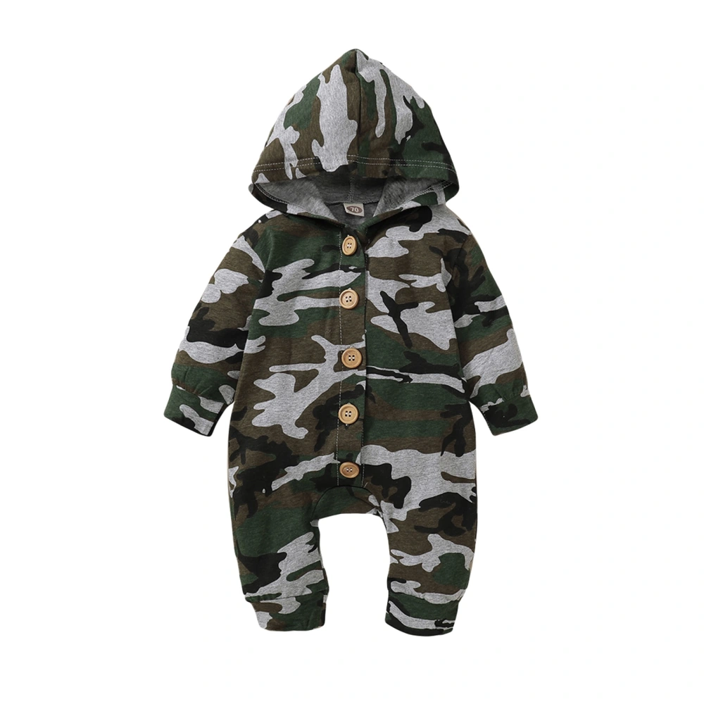 Infant Baby Romper Camouflage Hooded Long Sleeve Casual Jumpsuits