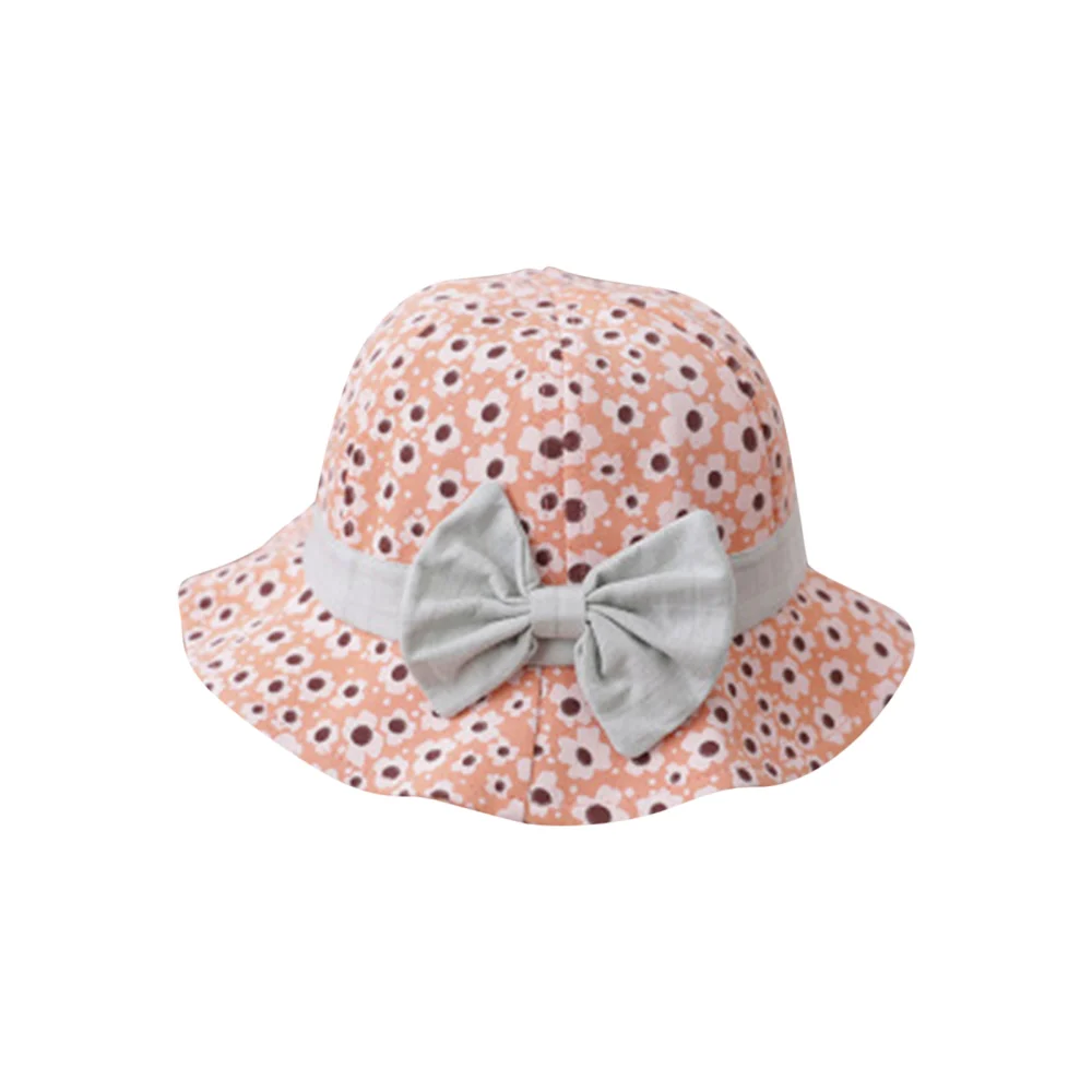 Babies Cotton Fisherman Hat, Flower/ Cherry Printing Bucket Cap