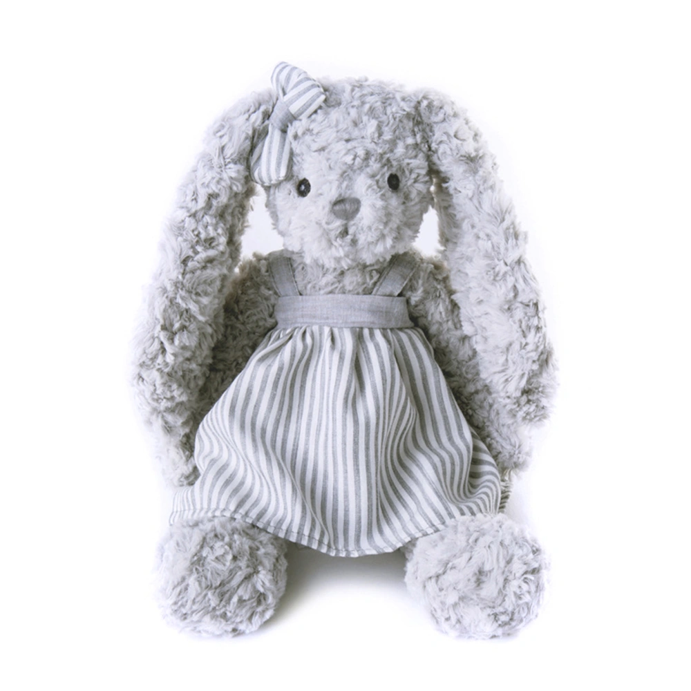 Plush Striped Dress Bunny Toys Stuffed Animal Doll Pacifier Kids Gift